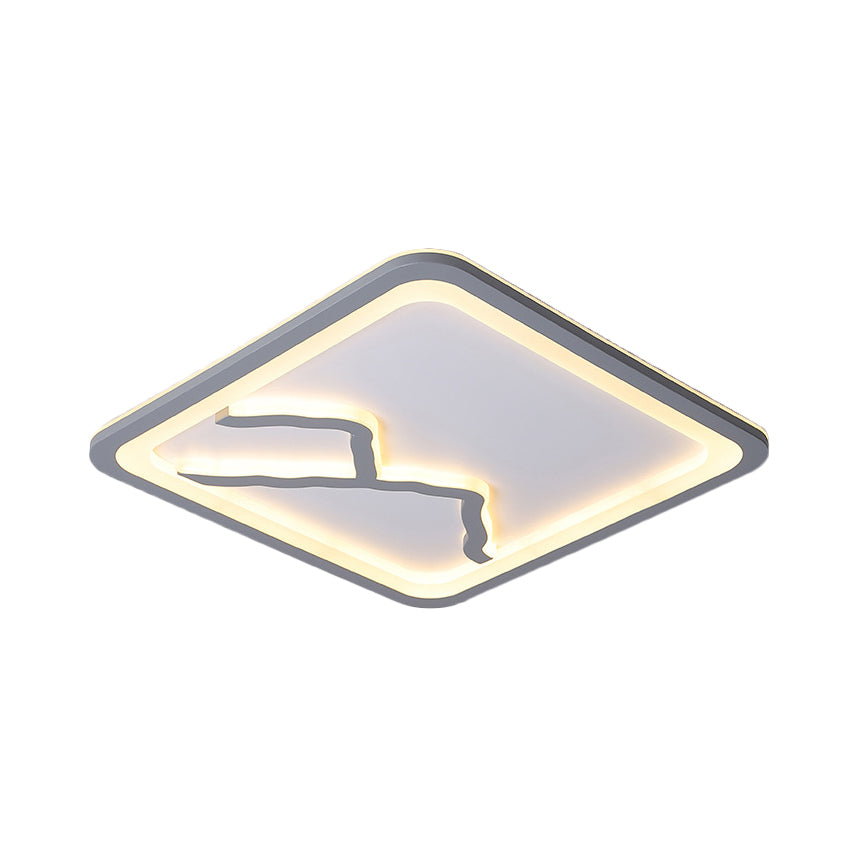 Contemporary Led Acrylic Flush Mount Light In White/Warm - Square/Rectangle 19.5/23.5/35.5 Wide