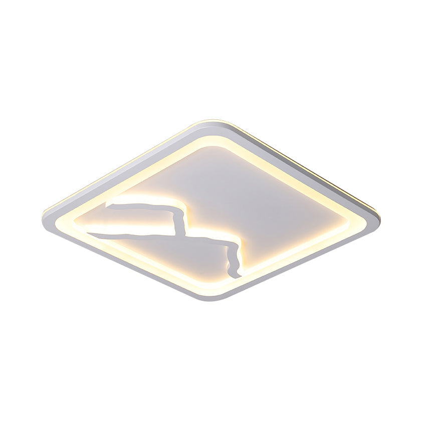 Contemporary Led Acrylic Flush Mount Light In White/Warm - Square/Rectangle 19.5/23.5/35.5 Wide