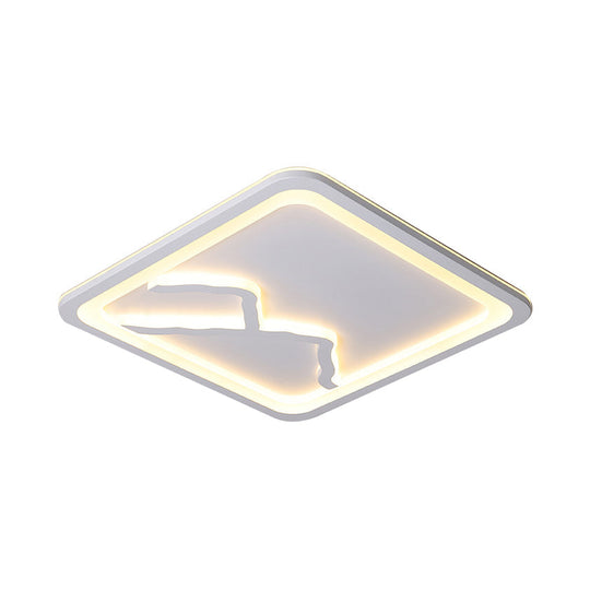 Contemporary Led Acrylic Flush Mount Light In White/Warm - Square/Rectangle 19.5/23.5/35.5 Wide