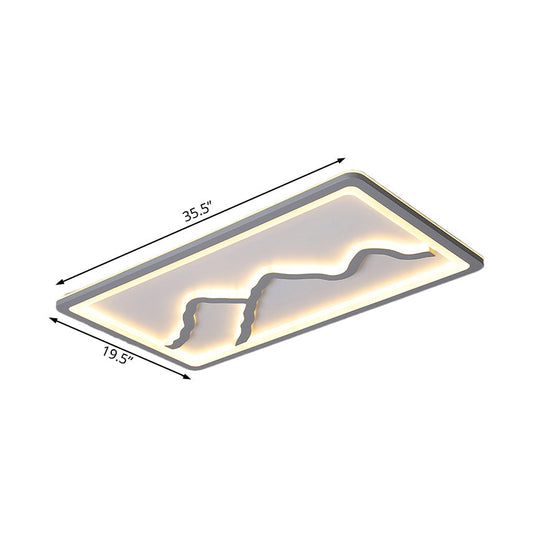 Contemporary Led Acrylic Flush Mount Light In White/Warm - Square/Rectangle 19.5/23.5/35.5 Wide