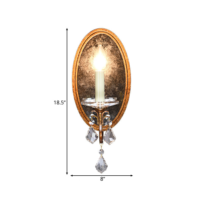 Antique Brass Wall Sconce With Open Bulb For Bedroom