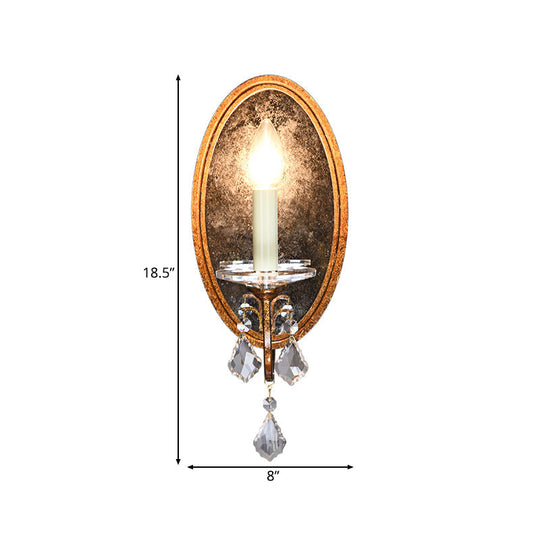 Antique Brass Wall Sconce With Open Bulb For Bedroom