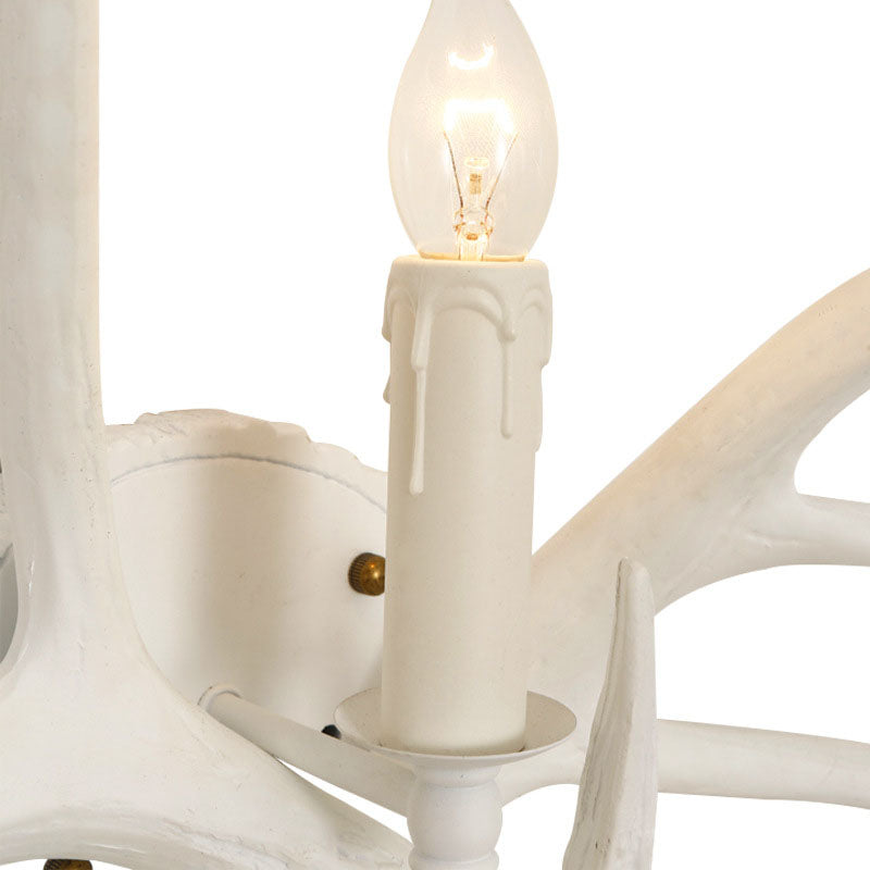 Classic Resin White Sconce Light Fixture - Wall Mounted 1-Light Open Bulb Design