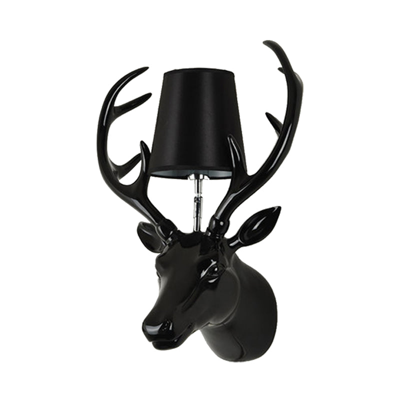 Elk Resin Wall Lamp: Traditional 1-Light Black/Pink/Blue Sconce With Glass Shade