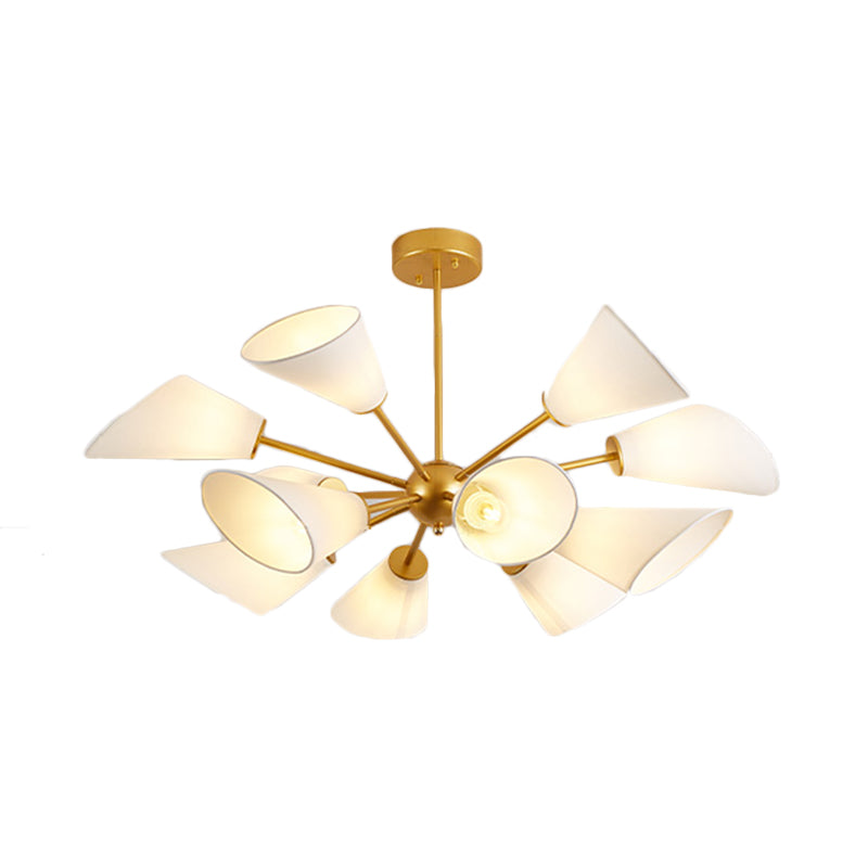 Sleek Metal Sputnik Chandelier - Contemporary Multi-Light Pendant Lamp With Led Gold/Black Finish