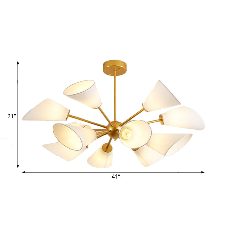 Sleek Metal Sputnik Chandelier - Contemporary Multi-Light Pendant Lamp With Led Gold/Black Finish