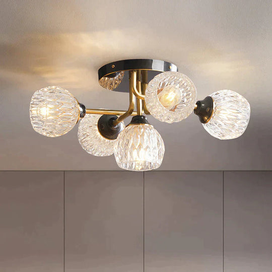 Warm All-Copper Master Bedroom Ceiling Lamp