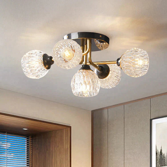 Warm All-Copper Master Bedroom Ceiling Lamp