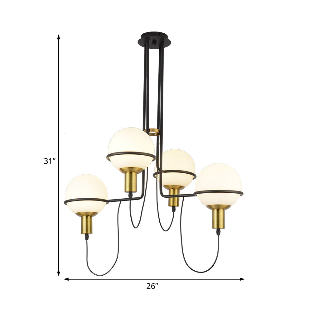 Contemporary 2/4-Light Gold Hanging Pendant Chandelier with Clear Glass Shade