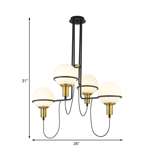 Modern Metal Radial Chandelier Lamp - Gold Pendant Light With Clear Glass Shade