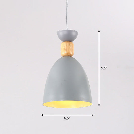 Metal Nordic-Style Down Lighting Pendant For Bell Dining Room With Single Bulb