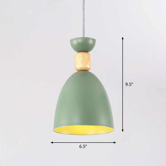 Metal Nordic-Style Down Lighting Pendant For Bell Dining Room With Single Bulb