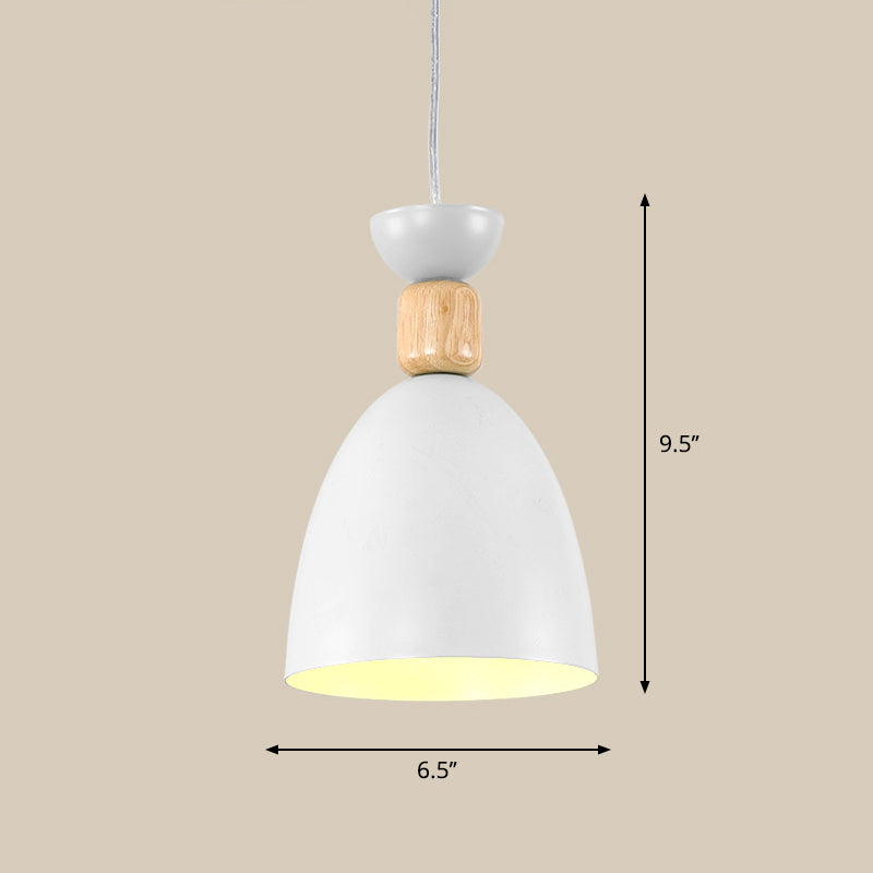 Metal Nordic-Style Down Lighting Pendant For Bell Dining Room With Single Bulb