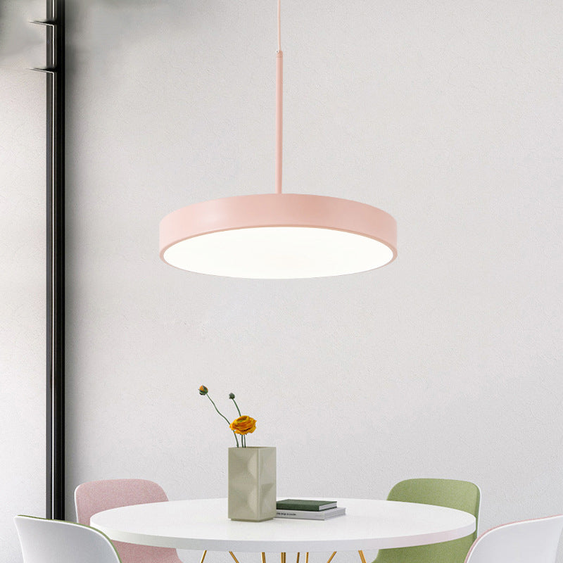 Led Minimalist Circular Pendant Ceiling Light With Acrylic Shade For Dining Room