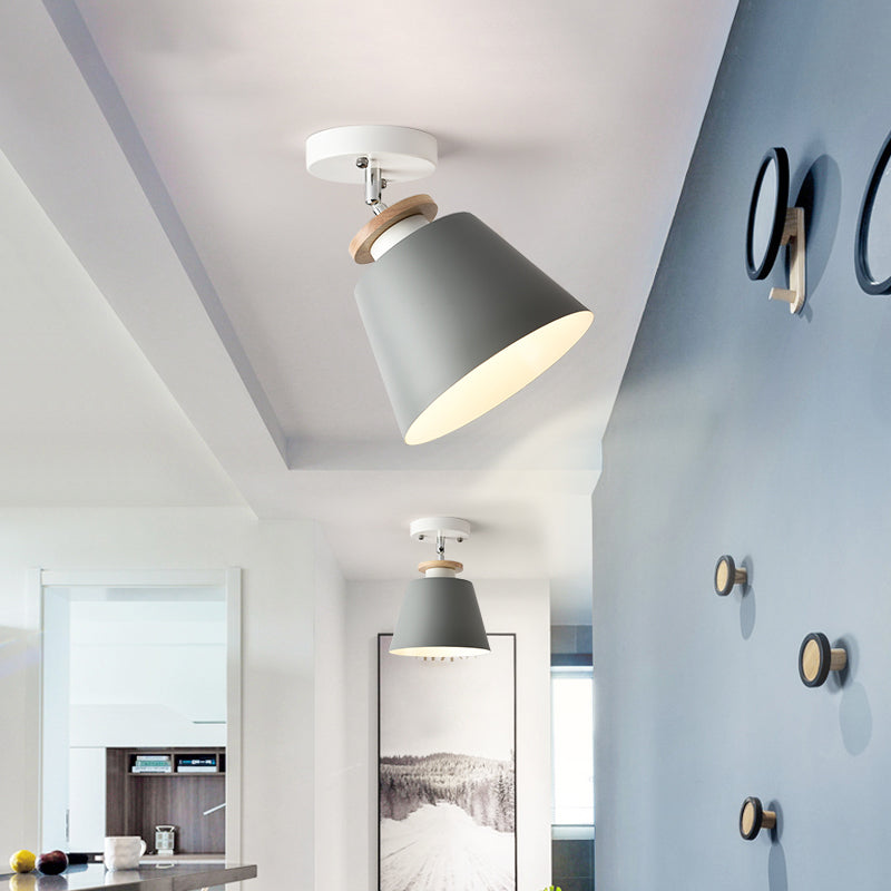 Macaron Metal Corridor Ceiling Flush Light - Adjustable Semi Mount Lighting