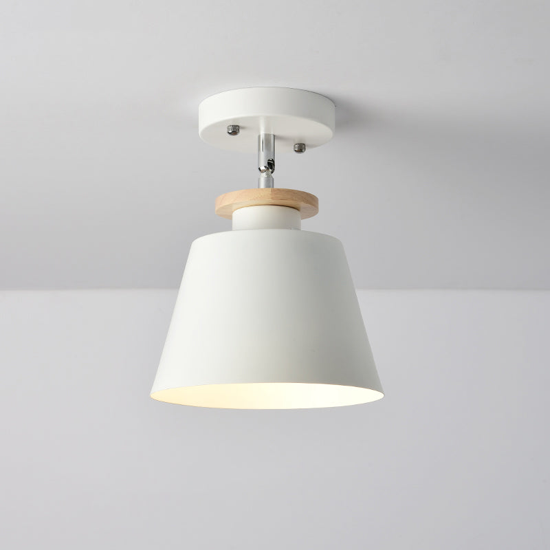 Macaron Metal Corridor Ceiling Flush Light - Adjustable Semi Mount Lighting White