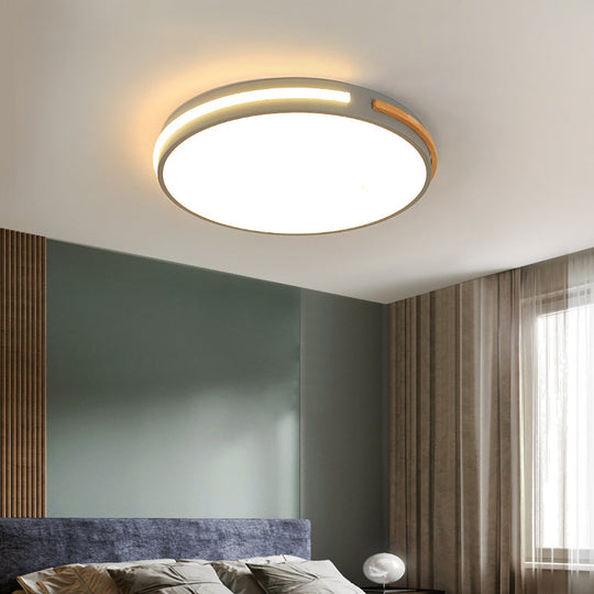 Minimalist LED Flush Mount Ceiling Light with Round Acrylic Shade - Bedroom Lighting Fixture