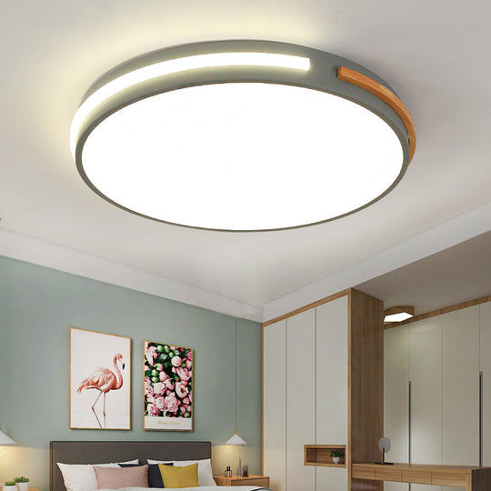 Minimalist LED Flush Mount Ceiling Light with Round Acrylic Shade - Bedroom Lighting Fixture