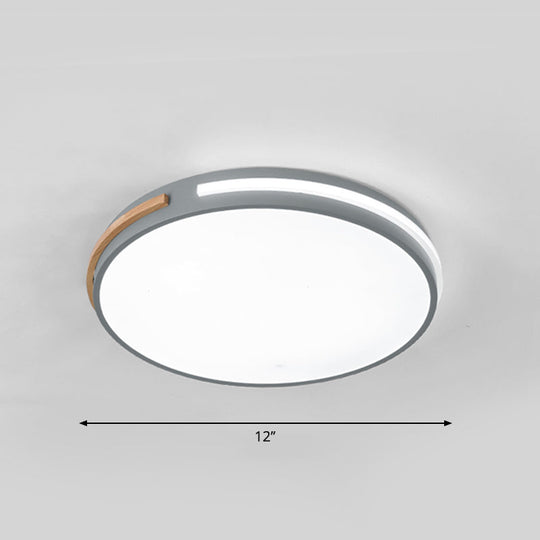 Minimalist LED Flush Mount Ceiling Light with Round Acrylic Shade - Bedroom Lighting Fixture