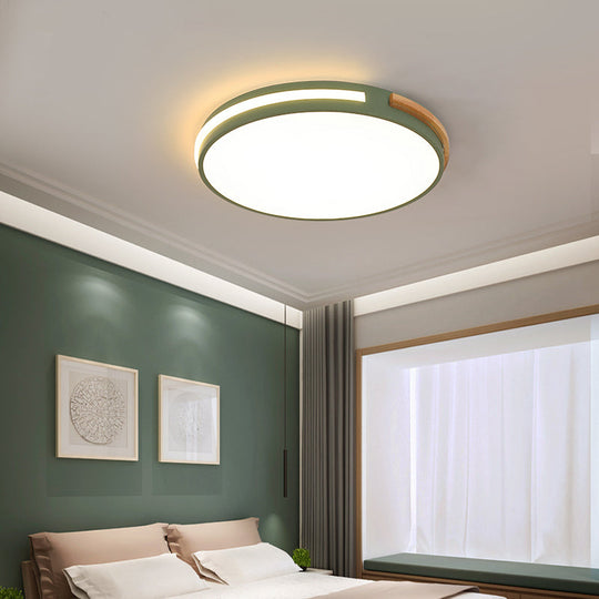 Minimalist LED Flush Mount Ceiling Light with Round Acrylic Shade - Bedroom Lighting Fixture