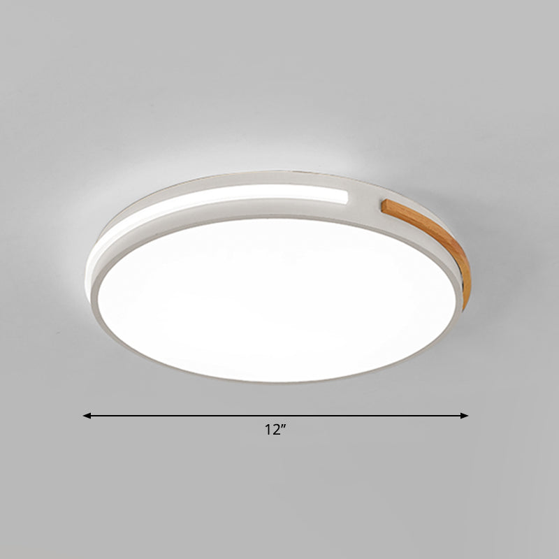 Minimalist LED Flush Mount Ceiling Light with Round Acrylic Shade - Bedroom Lighting Fixture