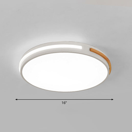 Minimalist Led Flush Mount Ceiling Light With Round Acrylic Shade - Bedroom Lighting Fixture White /