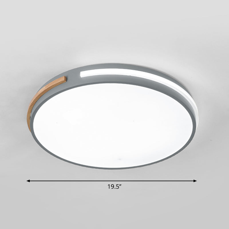 Minimalist LED Flush Mount Ceiling Light with Round Acrylic Shade - Bedroom Lighting Fixture