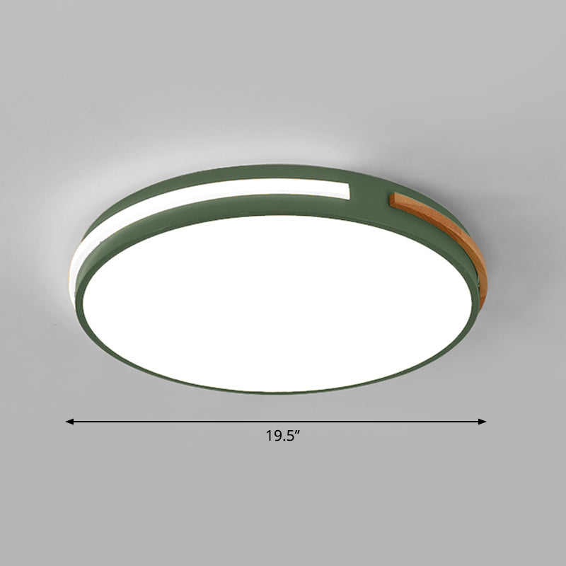 Minimalist Led Flush Mount Ceiling Light With Round Acrylic Shade - Bedroom Lighting Fixture Green /