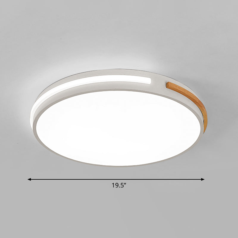 Minimalist LED Flush Mount Ceiling Light with Round Acrylic Shade - Bedroom Lighting Fixture