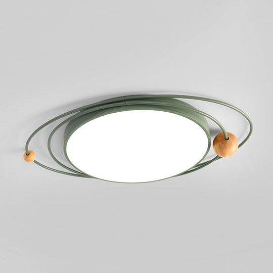 Nordic Flush-Mount Led Ceiling Lamp For Kids Bedroom Green / 12.5 Warm