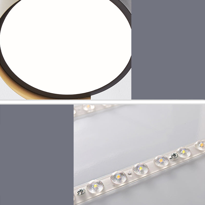 Grey Round Dining Room LED Ceiling Fixture with Acrylic Semi Flush Mount