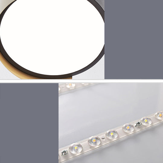 Grey Round Dining Room Led Ceiling Fixture With Acrylic Semi Flush Mount