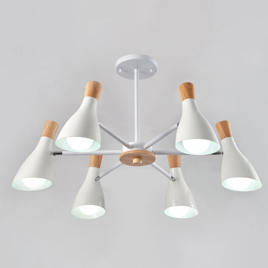 Iron Bias-Cut Bottle Chandelier - Macaron Style Pendant Light For Living Room