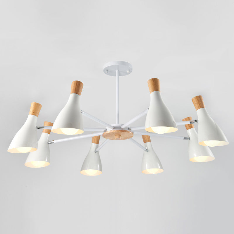 Iron Bias-Cut Bottle Chandelier - Macaron Style Pendant Light For Living Room