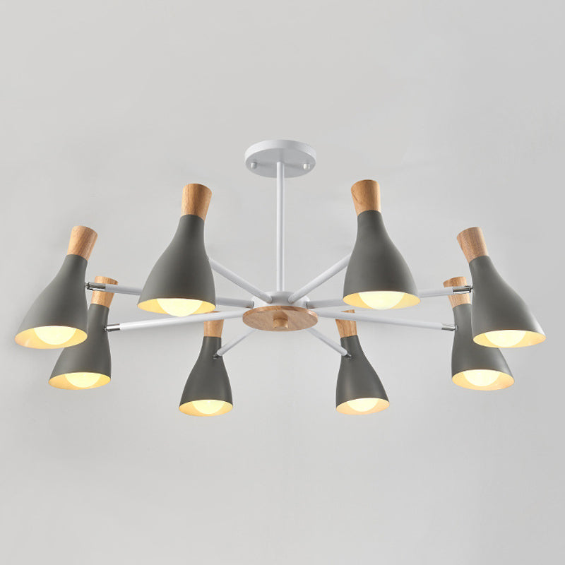 Iron Bias-Cut Bottle Chandelier - Macaron Style Pendant Light For Living Room