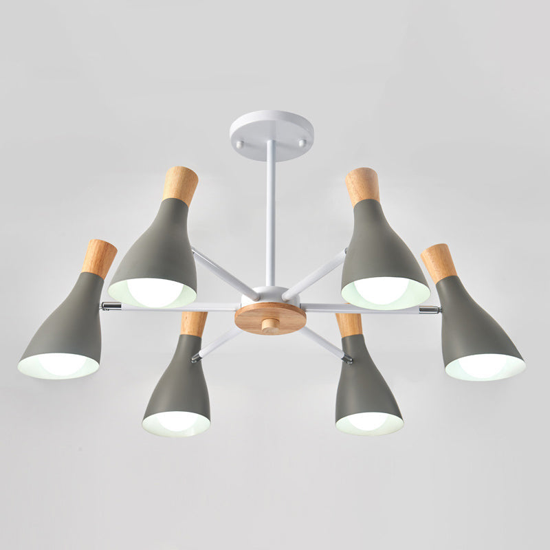 Iron Bias-Cut Bottle Chandelier - Macaron Style Pendant Light For Living Room