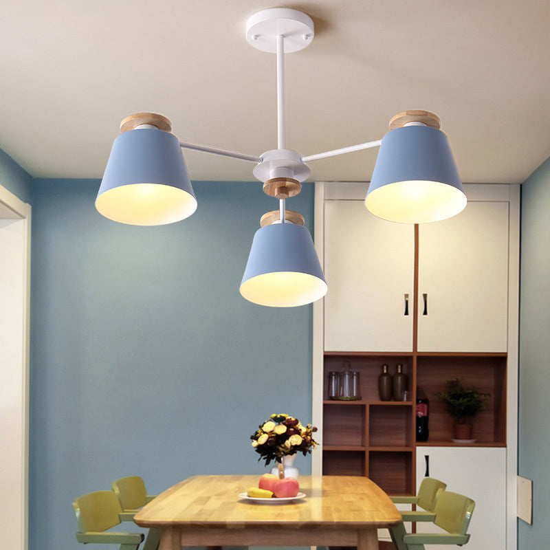 Metallic Macaron Trifle Chandelier: Elegant Cup Shaped Pendant Light For Dining Room Ceiling With