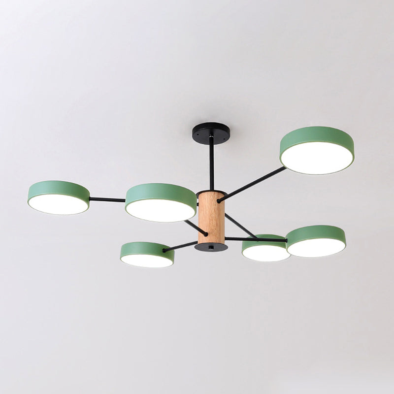 Modern Led Nordic Branch Chandelier - Acrylic Living Room Ceiling Light 6 / Green