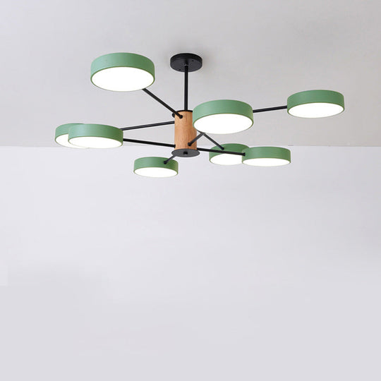 Modern Led Nordic Branch Chandelier - Acrylic Living Room Ceiling Light 8 / Green