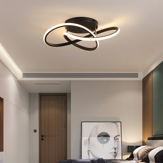 Simplicity Led Ceiling Lamp With Acrylic Strip Shade For Bedroom