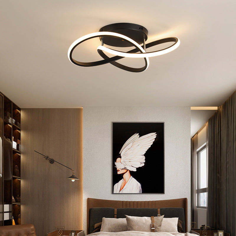 Simplicity Led Ceiling Lamp With Acrylic Strip Shade For Bedroom