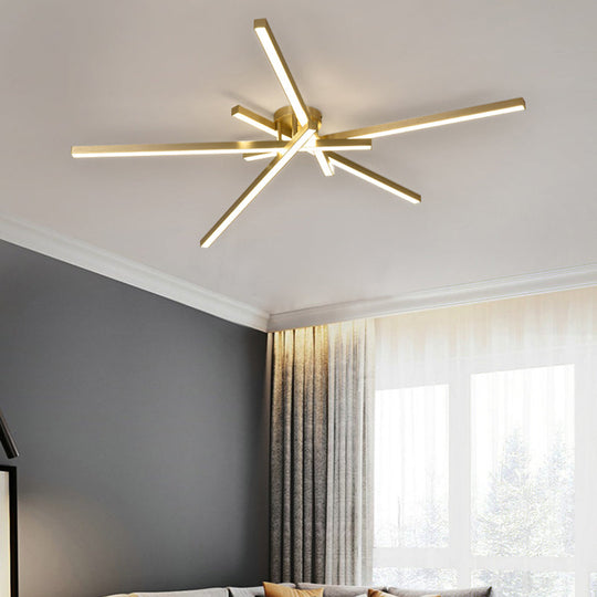 Minimalistic Acrylic Led Ceiling Mount Lamp For Living Room: Radial Flush Light Fixture