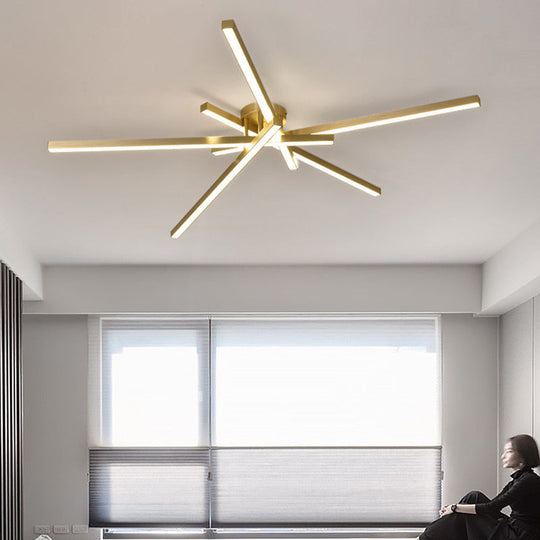 Minimalistic Acrylic Led Ceiling Mount Lamp For Living Room: Radial Flush Light Fixture