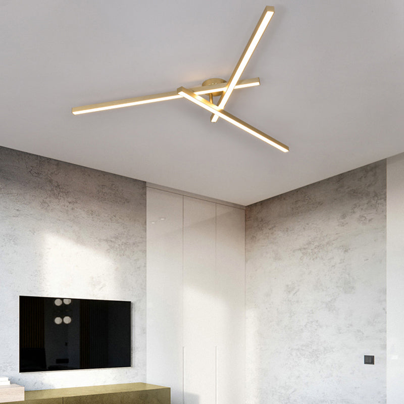 Minimalistic Acrylic Led Ceiling Mount Lamp For Living Room: Radial Flush Light Fixture