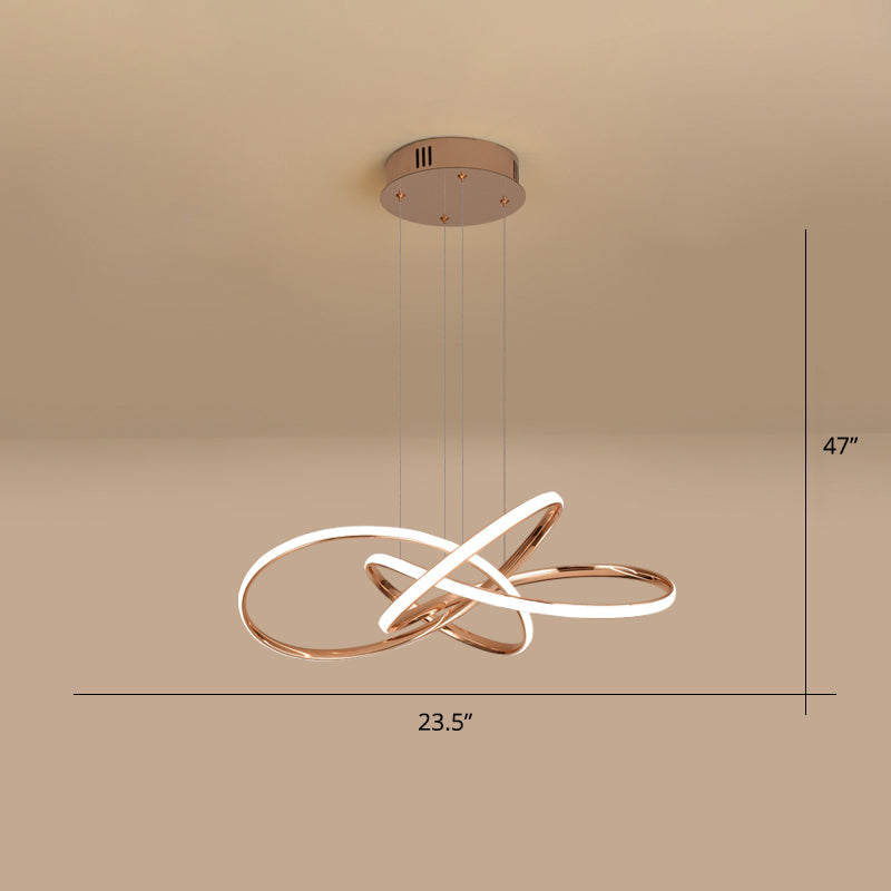 Elegant LED Hanging Pendant Lamp with Acrylic Shade - Twisting Chandelier Design