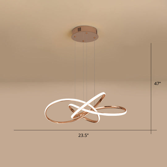 Elegant LED Hanging Pendant Lamp with Acrylic Shade - Twisting Chandelier Design