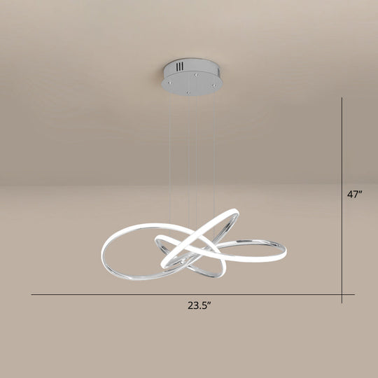 Elegant LED Hanging Pendant Lamp with Acrylic Shade - Twisting Chandelier Design