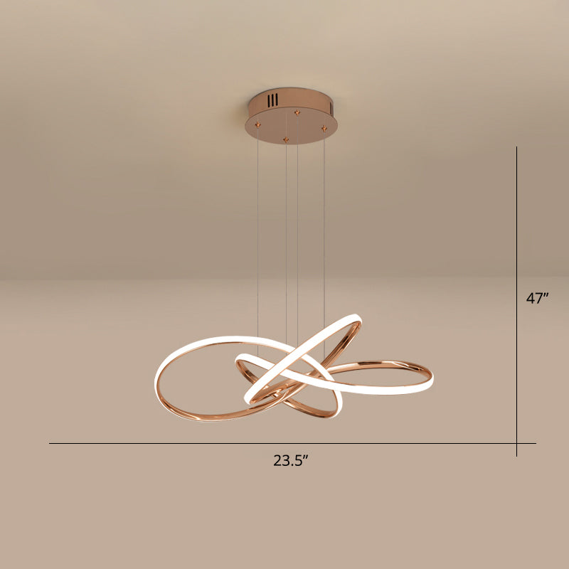 Elegant LED Hanging Pendant Lamp with Acrylic Shade - Twisting Chandelier Design