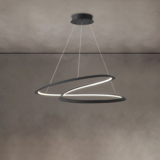 LED Pendant Chandelier with Contemporary Aluminum Shade - Minimalist Living Room Lighting