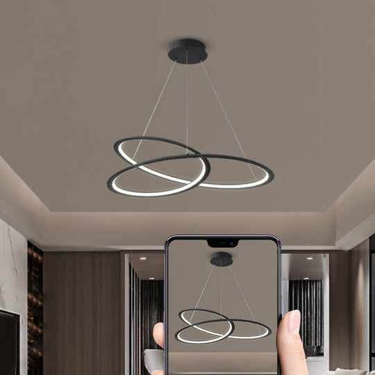 LED Pendant Chandelier with Contemporary Aluminum Shade - Minimalist Living Room Lighting